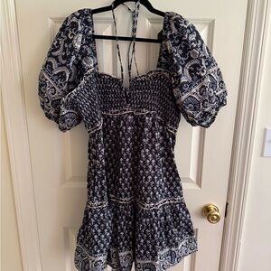 Sea New York Navy and White Floral Top